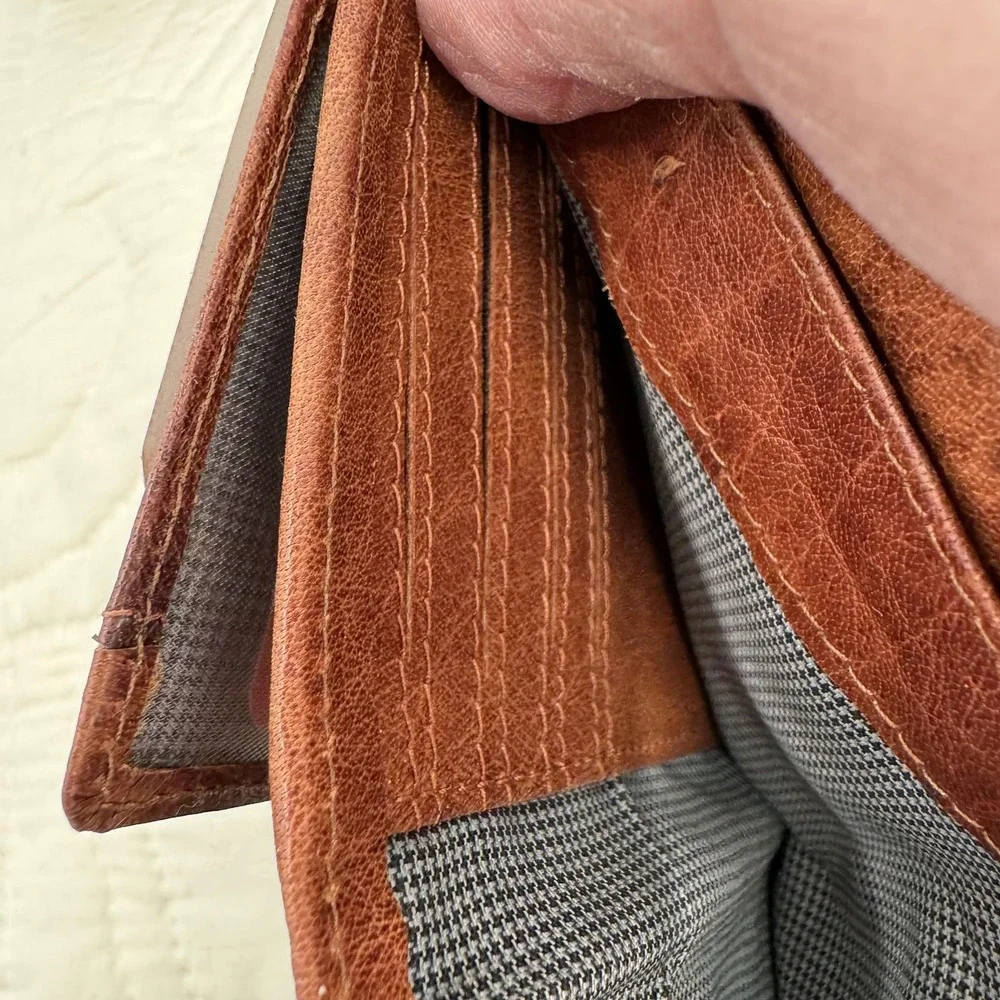 Spikes & Sparrow RFID Protected Leather Wallet Brown Trifold‎ Card Holder Mens